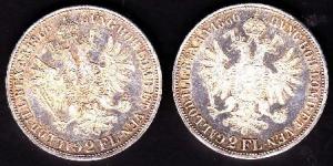 2 FL Gulden 1866 sehr selten. Lieber gleich zu Linz-Phila.